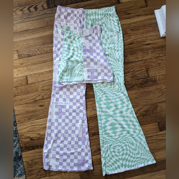 Purple and Green checkered set - Picture 2 of 2